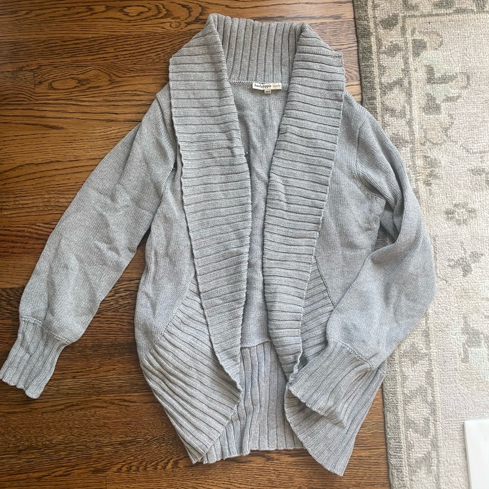 Haute Hippie Heather grey  chunky knit cotton  sweater cardigan